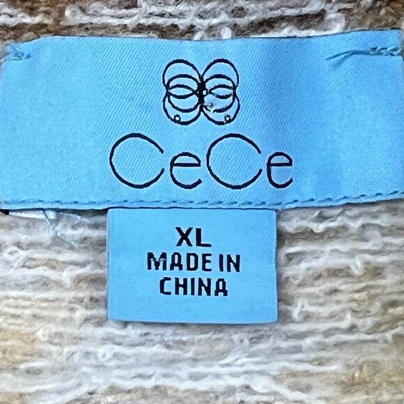 CeCe Fair Isle Funnel Neck Knit Sweater Long Sleeve Size XL Cabincore Gorpcore - Picture 9 of 10